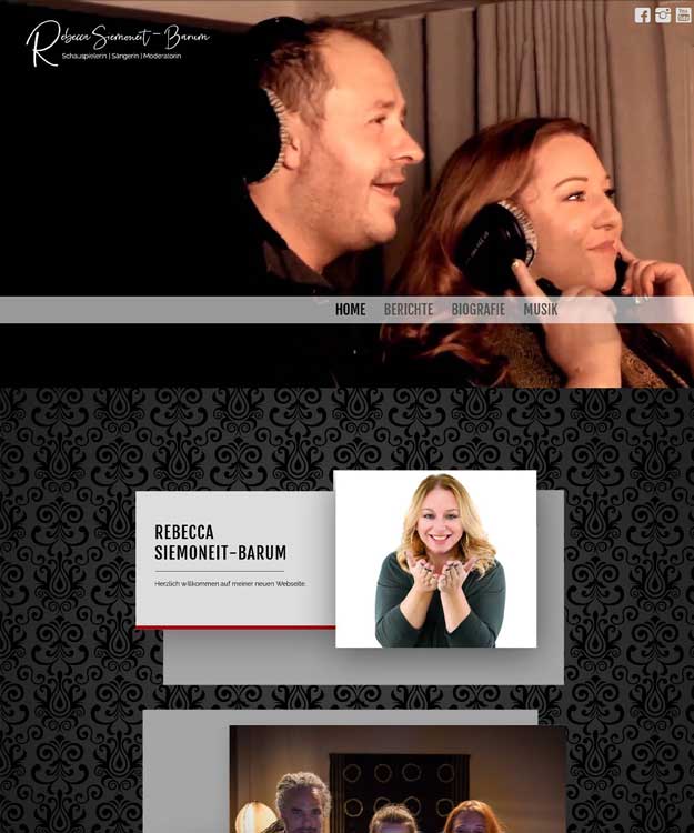 Werbeagentur Hannover: Individuelles Webdesign für Schauspielerin Rebecca Siemoneit-Barum, Einbeck